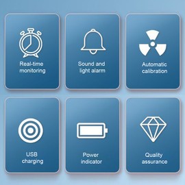 6 In 1 PM2.5 PM10 HCHO TVOC CO CO2 Multifunctional Air Quality Detector CO Carbon Dioxide Formaldehyde Monitor LCD Large Screen Display Portable Home Office Hotel Desktop Air Quality Tester