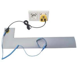 Minadax ESD Anti-Static Mat 52 cm x 8 cm with Cuff + Extension 2.4 m + ESD Plug Connection Left