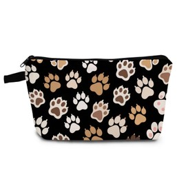 YULUENZE Paw Pattern Makeup Bag Cute Small Organizer Bag with Zipper Paw Pattern Cosmetic Bag Aesthetic Birthday Present for Women Friends -1