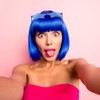 Wig for Women - Colourful Bob Wig with Party Sunglasses,