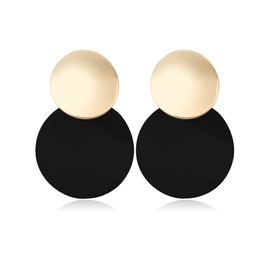 Stocking Stuffers Holiday Outfits for Women 2024 Pink Geometric Earrings for Women Girls Round Curved Disc Drop Dangle Earirngs Boho Statement Earrings Jewelry Gifts