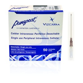 Punzocat Catéter Intravenoso Periférico, color Gris, 16 g x 51 mm, 50 Piezas