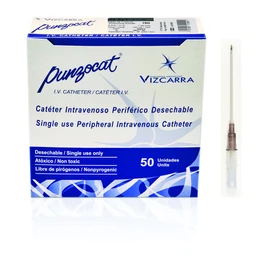 Punzocat Catéter Intravenoso Periférico, color Gris, 16 g x 51 mm, 50 Piezas
