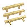 goldenwarm 5Pack Brushed Brass Drawer Pulls Gold Cabinet Pulls 3in