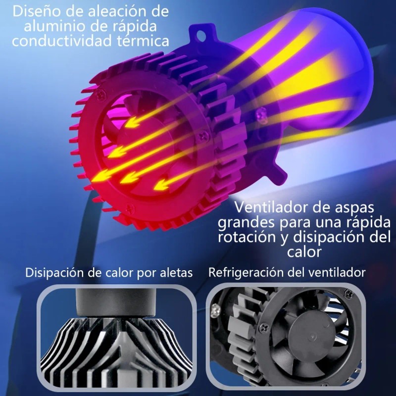 Focos Led H4/9003/hb2 Lupa Alta Y Baja Auto Motocicleta