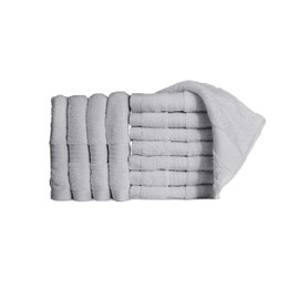 Bennett & Shea Home 12-Piece Luxury Washcloths, 100% Turkish Cotton Loops, Premium Towels for Bathroom, Highly Absorbent and Quick Dry Bath Towels, Extra Soft Towel Set, Quiet Grey