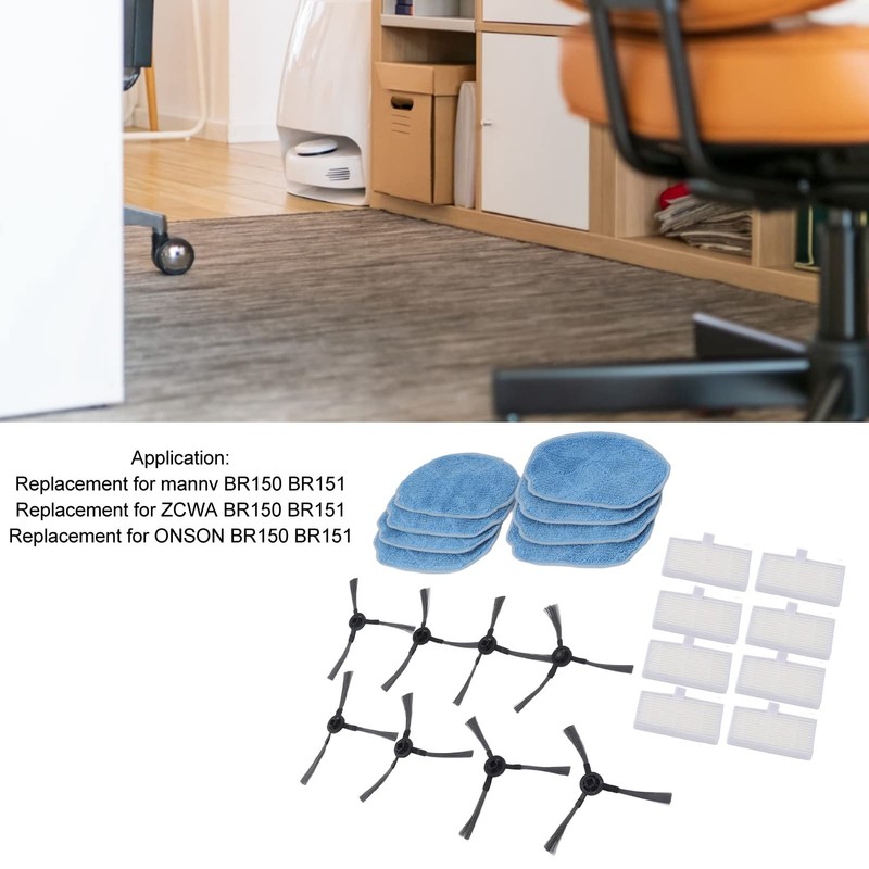 Honio Robotic Vacuum Cleaner Kit,Robot Side Brush Filter Sweeping Brush