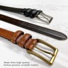 HJ-10 Men's Oil-Tanned Genuine Leather Dress Classic Belt 1-1/8"(30mm) Wide
