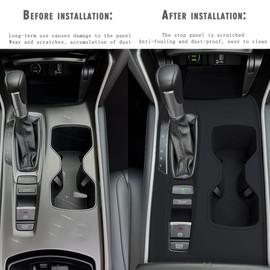 2Pcs Gear Shift Frame Console Panel Trims Cover Cup Holder Decor Decal Kit Compatible with Honda Accord 2018-2022 Not Fit Hybrid (with Gear Lever)