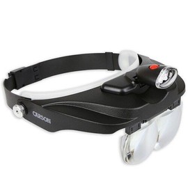 Carson Handsfree Head Mount Magnifier with Detachable LED Head Lamp