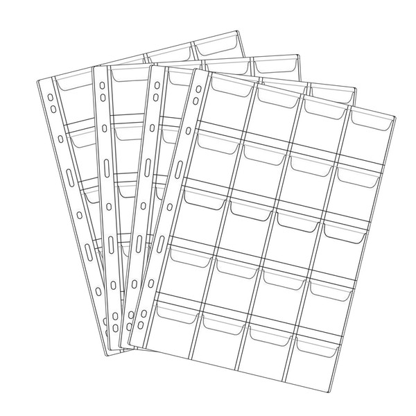 20 Pocket Coin Pages, 10 Sheets Plastic Coin Holders Stamp