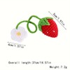 Crochet Strawberry, Cute Car Mirror Hanging Accessories, Handmade Rearview Mirror