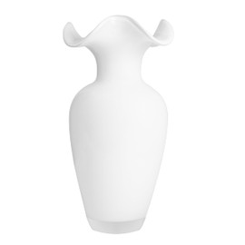 Barski Glass Vase - White Glass Vase - Flair Top - 11.4" Height - Vase for Flower, Rose, Tulip, Made in Europe