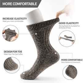 ElifeAcc 5 Pairs of Mens Thick & Warm Wool Socks(Size: UK 7-12 EU 40-46.5)