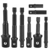 Bestgle 8pcs 1/4" Shank Drill Socket Adapter Extension Set for