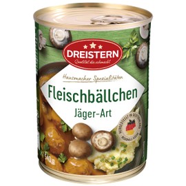 DREISTERN Meatballs Hunter Art, 540 g, Delicious Ready Meal with Meatballs in Practical Recyclable Preserve