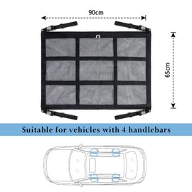 Luggage Net Car for Car Roof, Double Layer Large Capacity Boot Net with Zip Seals, Universal Boot Net, Car Camping Accessories, Hanging on Car, Truck, SUV Roof