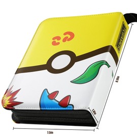 Trading Card Binder 4-Pocket, 440 Pockets Trading Card Games Collection Binder with Sleeves Yellow