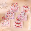 Youchicnow メッセージカード バースデーカード 6枚セット 水彩風ケーキデザイン 折りたたみ式 グリーティング お誕生日おめでとう 感謝カード ミニレター