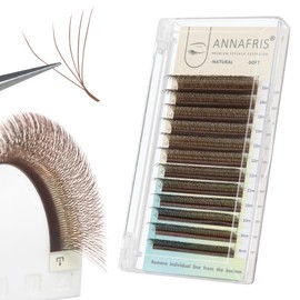 ANNAFRIS Lash Extension 5D W Brown 0.07 LU Curl 8-15mm Premade Fan Lash Russian Volume Eyelash Soft Faux Mink False Lashes(5DW,0.07LU,Brown,8-15mm)
