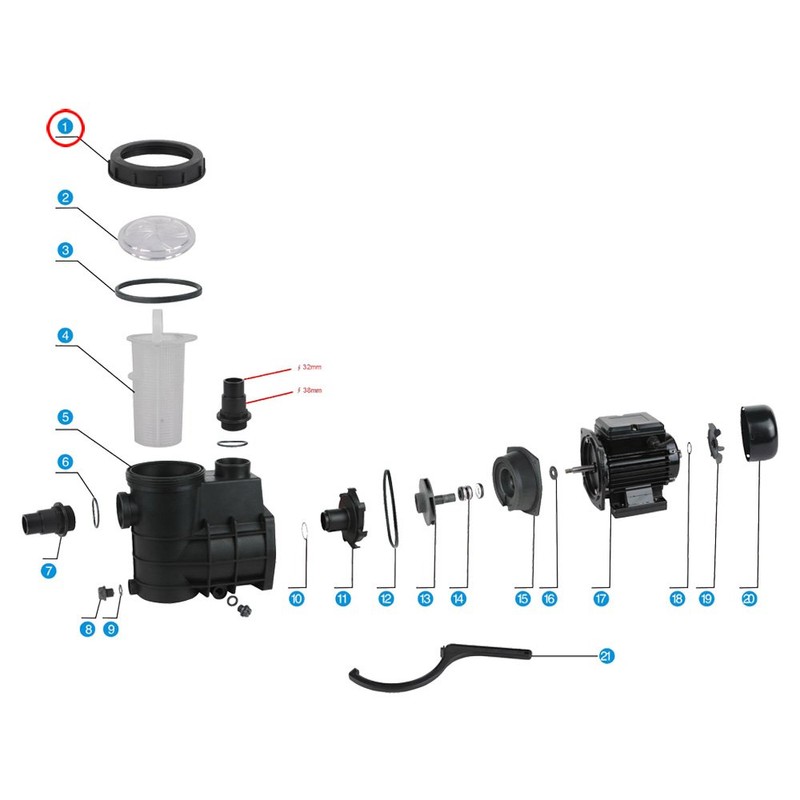 SunSun Swimming Pool Pump HZS 200 300 Replacement Filter Connection