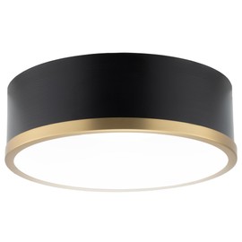 RecPro RV Wall Sconce Light | 12V LED Interior Light Fixture with On/Off Switch | Satin Black & Gold | Modern Round Globe Design | 3500K Neutral White | Non-Dimmable