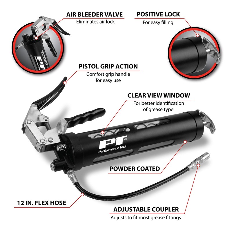 Performance Tool W54294 Clear View Pistol Action Manual Grease Gun