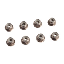 GDOOL 8PCS Flange M4 Lock Nuts Serrated Nylon Self-Tightening Aluminum M4 Wheel Hardware for Axial HPI TLR ECX Model RC Car Vehicles Upgraded Replacement Parts (Titanium)