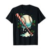 Baseball Cane Candy Bat Winter Holiday Artwork T-Shirt