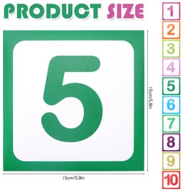 10 Pcs Number Floor Stickers Hopscotch Lattice Floor Stickers Floor Decals, Number Stickers 1-10 Number Wall Decals Floor Stickers for Classroom Bedroom Living Room (MZ-6-042)