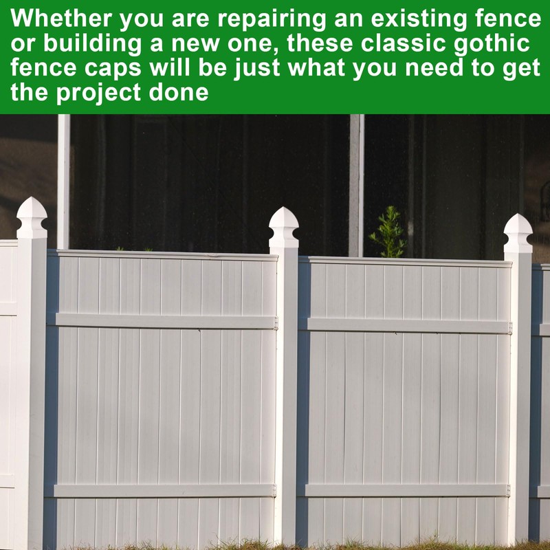 Lothee 6 Pcs Vinyl Post Cap Gothic Post Caps Decking