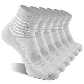 IRAMY Compression Ankle Support Socks Coolmax Wicking Cushioned Athletic Plantar Fasciitis Relief Men Women 3 Pairs