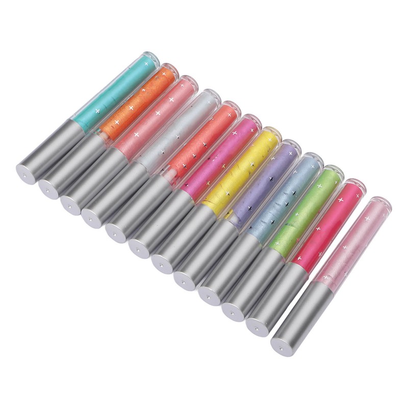 12Pcs Liquid Eyeshadow Set Long Lasting Quick Drying Waterproof Glitter