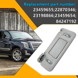 Left Driver Side Sun Visor with Lighted for Suburban Sierra 1500 2500 3500 Tahoe 2015-2019,Gray Automotive Sun Protection Visors Replace 23459655, 22870346, 23198866, 23459654, 84247192