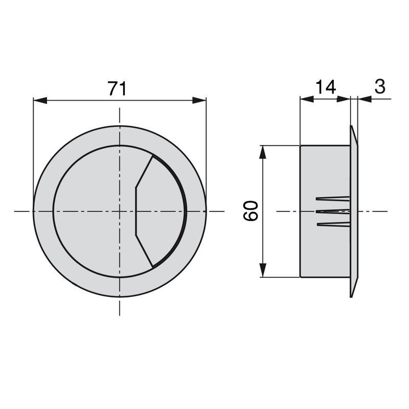 Emuca 3196317 Set of 20 round built-in grommets for table/desk/worktop