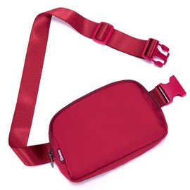 Crossbody Fanny Packs for Girls Kids 10-12 Yoga Women Slim Women, Fanny Pack with Adjustable Strap Mini Belt Bag Fashion Waist Pack Fits Running Jogging Work Out Travel Wine M101