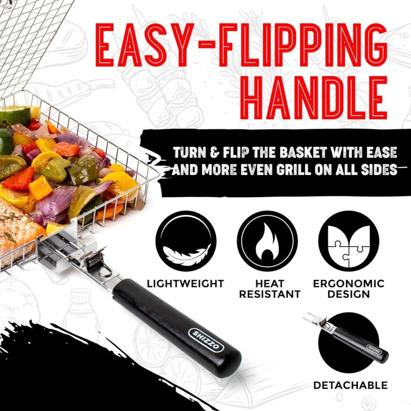 Shizzo High Quality Grilling Value Set With Basket Brush Gloves