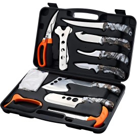 Hunting Deer Knife Set Field Dressing Kit Portable Butcher Game Processor Set
