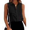 Zeagoo Women's Sleeveless Button Down Shirt Tops Solid Casual Loose