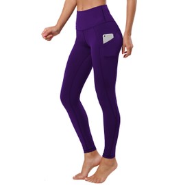 BUBBLELIME 25"/26"/27"/28" Out Pockets High Waist Yoga Pants Women Leggings-Cross Pockets Pants_PANSYPURPLE X-Small-26 Inseam