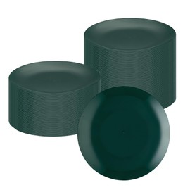 Moderna 10.3 Inch Premium Disposable Plates, 40 Round Plastic Plates For Parties - Durable, Heavy-duty, Forest Green Plastic Dinner Plates, For Warm And Cold Foods, Ideal For Cafes - Restaurantware