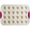 Trudeau Structure Silicone Muffin Pan, 24 Cup Mini, Confetti/Fuschia