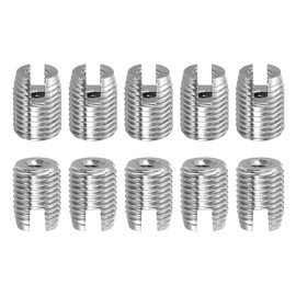 QUARKZMAN Self Tapping Thread Inserts, 15 Pieces Female Thread M2-0.4 Male Thread M4.5 x 6 303 Stainless Steel Slots Thread Repair Inserts Nuts
