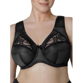 Sermija Women's Comfortable Bra with Underwire - Soft Moisture Regulating Women's Bra - Supportive Comfort Bra Women, black