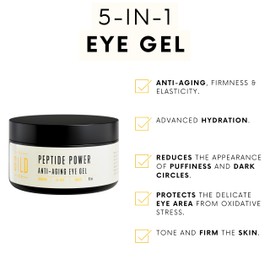 THE GILD MEN Peptide Power Anti-Aging Eye Gel For Men with Peptide Complex 0.5oz Daily Wrinkle Creamy Gel - Line Smooth