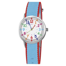 ITOOZYNN Kids Watch for Girls and Boys,for Children's Toddler Learning Time and Easy to Read Time, Analog Watch for Boys and Girls Ages3~11 (Blue_Orange)