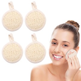 4 Stück Peeling Luffa Pad Gesicht, Skincare Peeling Schwamm Gesicht, Luffa Schwamm Pad, Natürlicher Luffa Pads, Gesichts Peeling Luffas Pad Scrubber, Reinigen von Mitessern Ohne Die Haut zu Verletzen