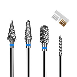 LAIVIYA Pack of 4 Nail Cutter Attachments, Nail Cutter Bit, Nail Drill Accessories for Manicure, Removal, Acrylic Nails, Gel Nails, Cuticles 2.35 mm, Universal Shank Size Cutter Attachments