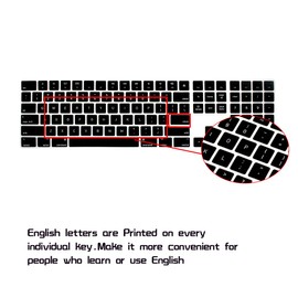 HRH Black Silicone Keyboard Cover Keypad Skin for Magic Keyboard with Numeric Keypad A1843 MQ052LL/A Released in 2017 (US Layout)