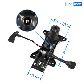 Skuehod Heavy Duty with Adjustment Backrest Tilt Replacement Office Chair Swivel Tilt Control Seat Mechanism Gas Type (6×8 Hole)